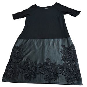R&K  Black Dress with beautiful lace on bottom skirt size 6P